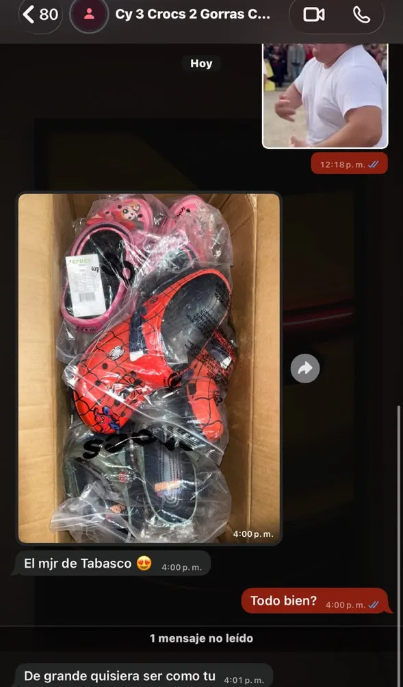Caja de Crocs entregada: "el mejor de Tabasco"